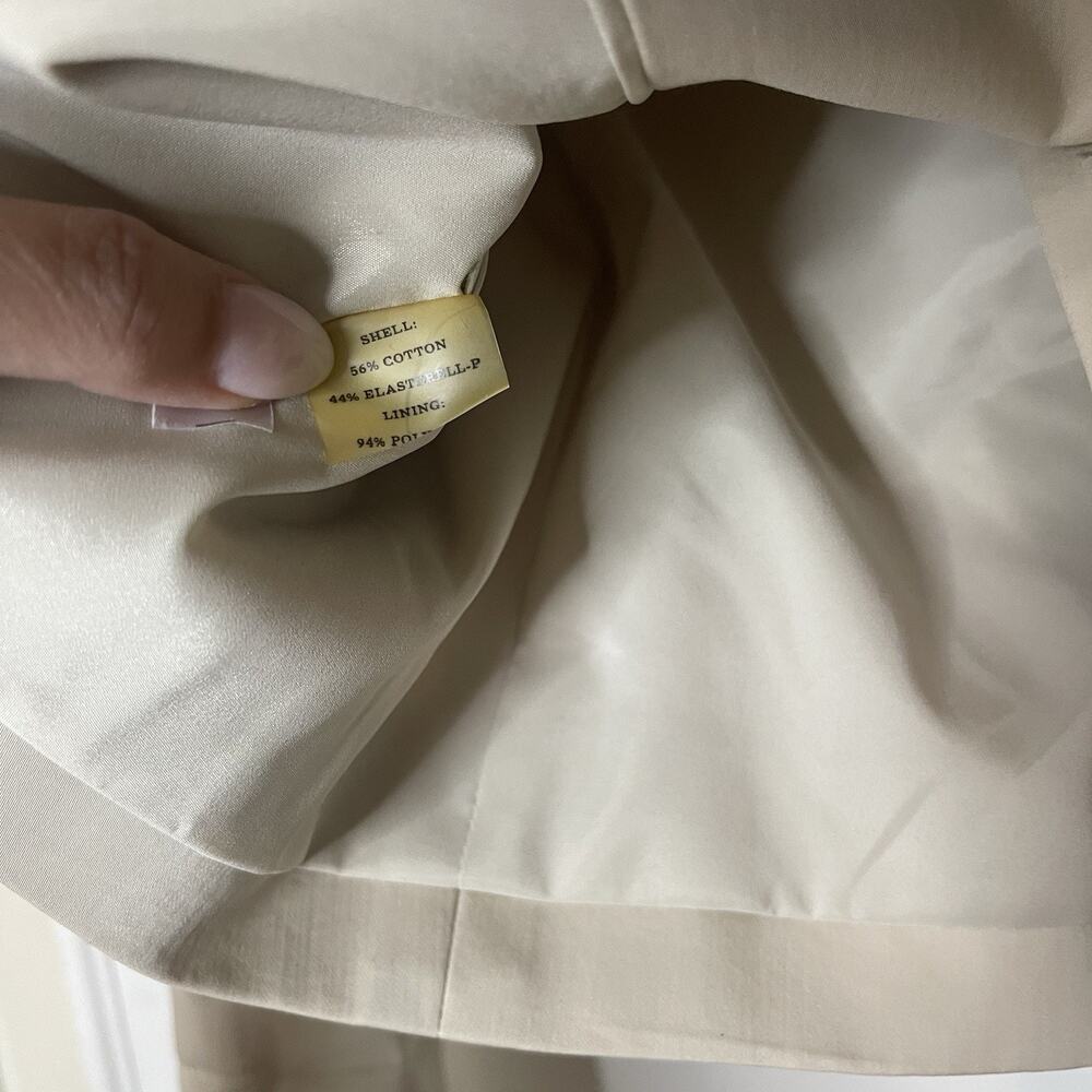 ANN TAYLOR Tan khaki double button blazer lightweight jacket size 0 petite - Picture 4 of 6